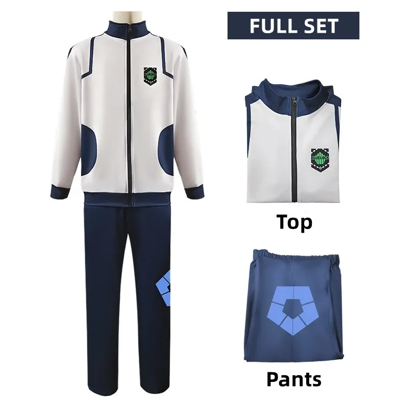 Isagi Yoichi Witte Volledige Set Sportkleding Van Anime Blue Lock Schooluniform Voor Unisex Volwassen Kinderen Halloween Party Cosplay Kostuum