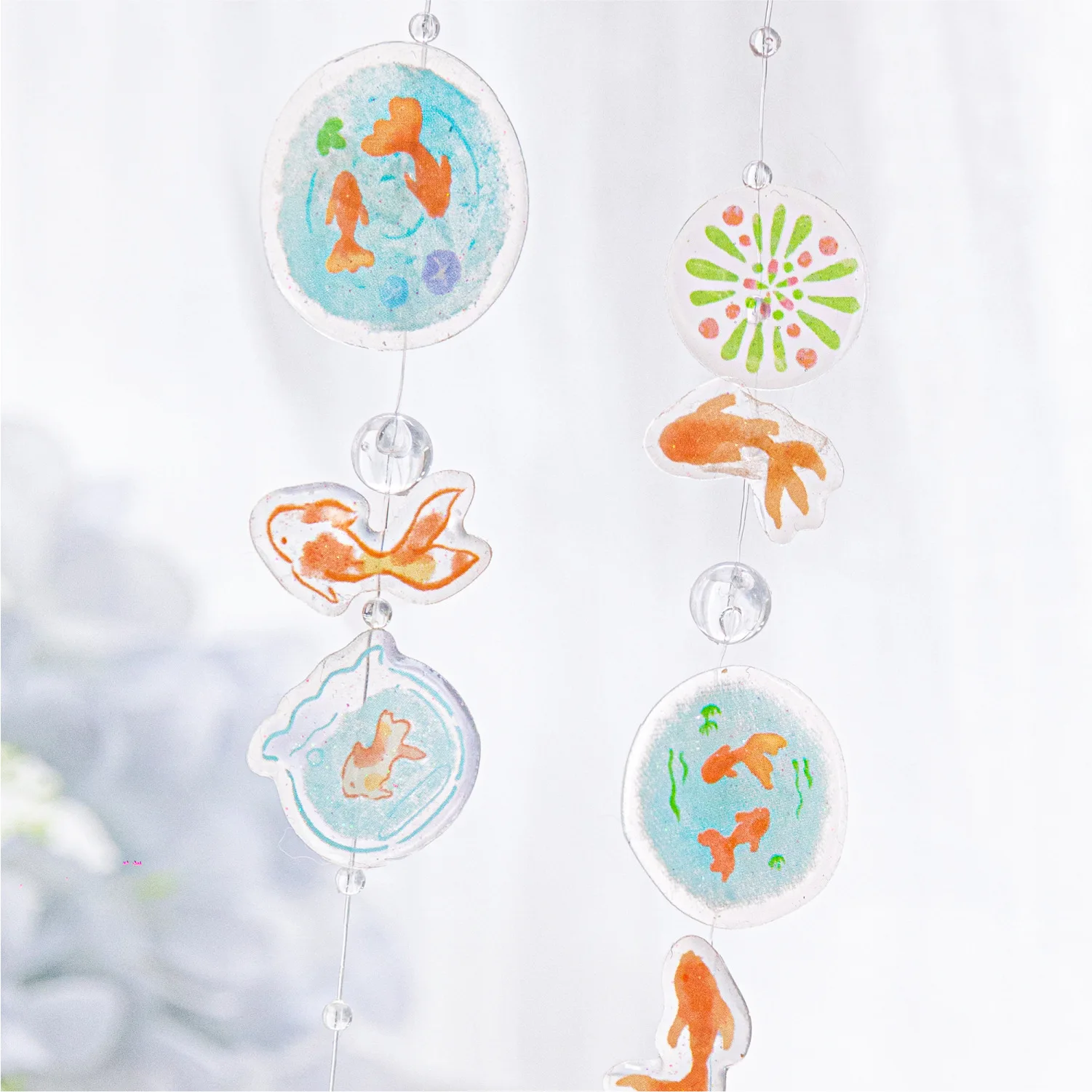 

3D Resin Koi Fish Fireworks Sticker Goldfish Stickers With 3D Effect Resin Stickers Crystal Epoxy Gold Fish Koi Pond Clear Film