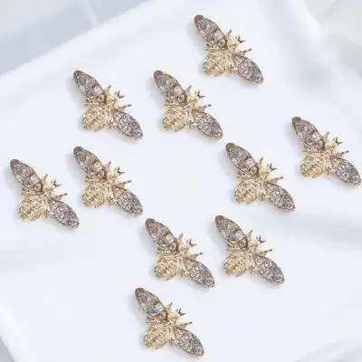 

10 Pcs Nail Art Accessories Special Embellishment Bee Decals Charms Gem Decoration Alloy for Nails Bees
