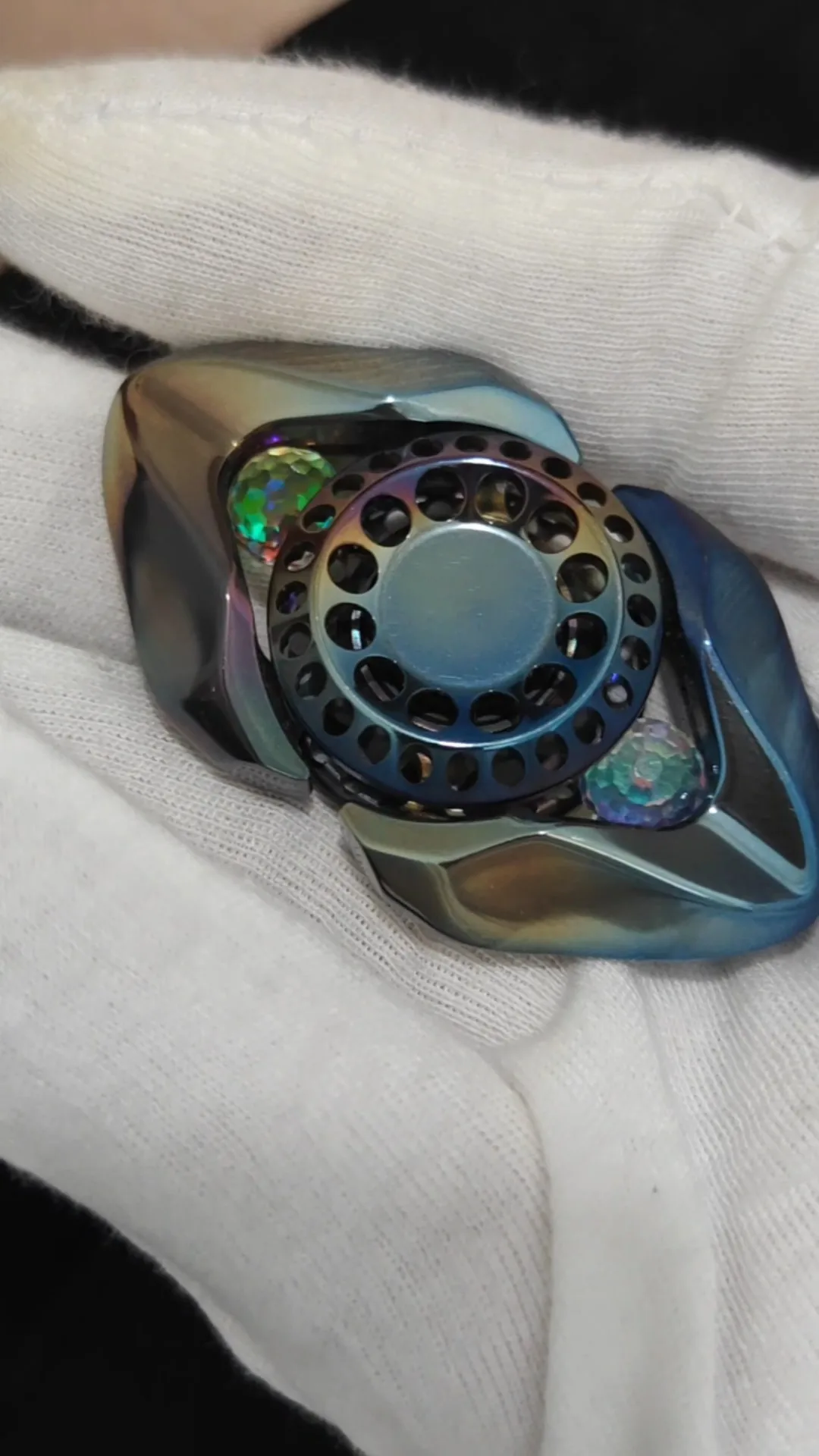 Used EDC Lark Reincarnation Β Zirconium Color Model, Full Box Card, with Bumps and Scratches, Custom Battle Damage, No Section