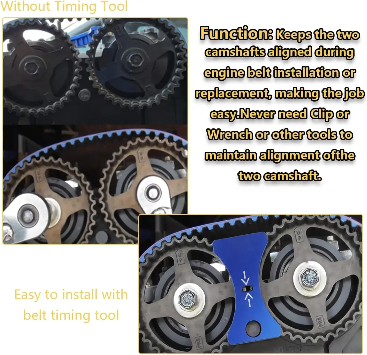 B-Series Engine Cam Gear Lock Timing Belt Tool for 94-00 Honda Acura B16 B18C1 B18C5 VTEC 1.6L&1.8L Engine