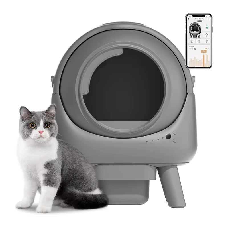 

Extra Large Smart Cat Litter Box with Open Automatic Litter Pan RemoteControl Auto Clean Feature Easy Clean Pet Cat Supplies