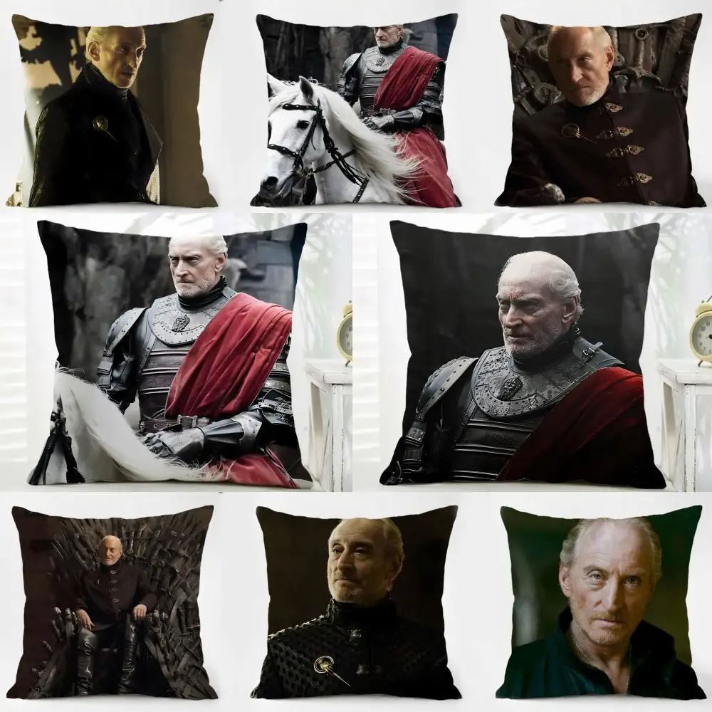 T-Tywin Lannister Cushion Cover Pillow Case Soft Friendly Fabric & Concealed Zipper