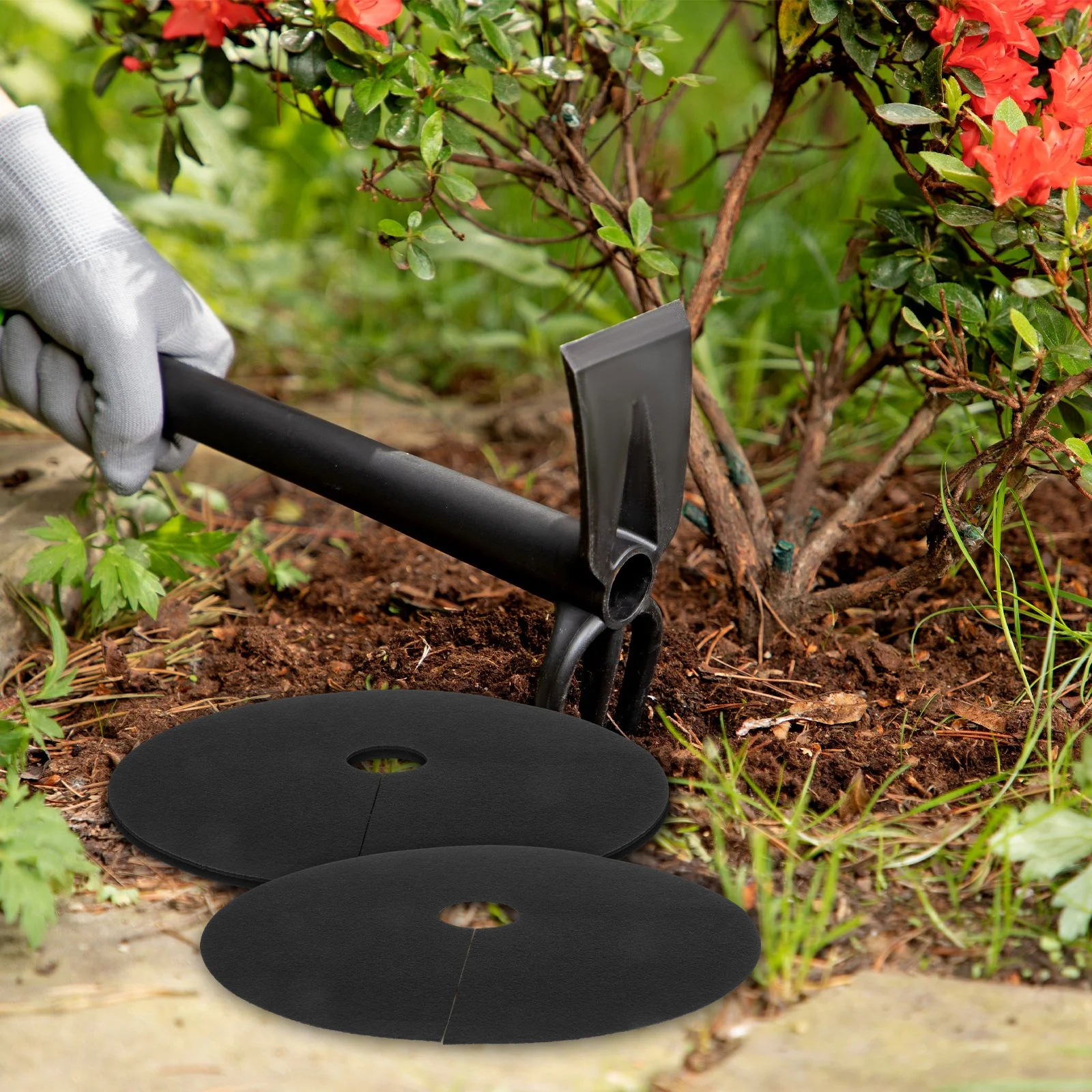 แผ่นคลุมต้นไม้แบบไม่ทอ 10 ชิ้น ระบายอากาศได้ ป้องกันราก สำหรับสวน ไร่น้ำ จัดสวน ช่วยกักเก็บความชื้นในดิน