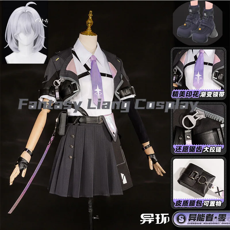 

Game NTE Zero Cospay Costume Wig Shoes Outfit For Woman Halloween Carnival Party Dress Up Stage Performance Role Play Clothing