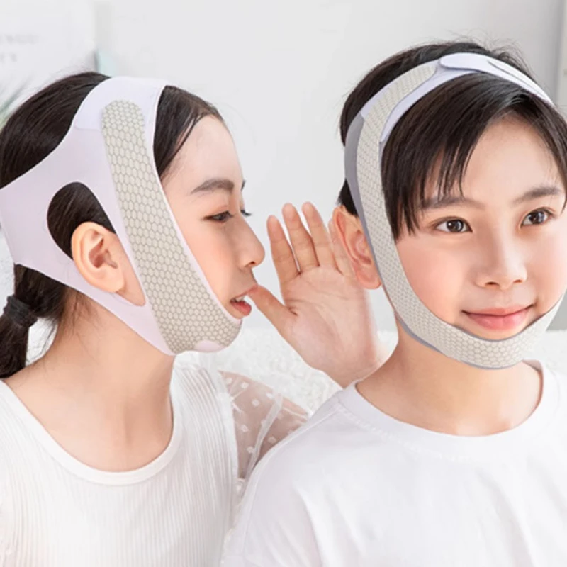 Reusable Face Slimming Bandage V Line Face Shaper Children's Chin Cheek Lift Up Belt Facial Massage Strap Face Skin Care Beauty