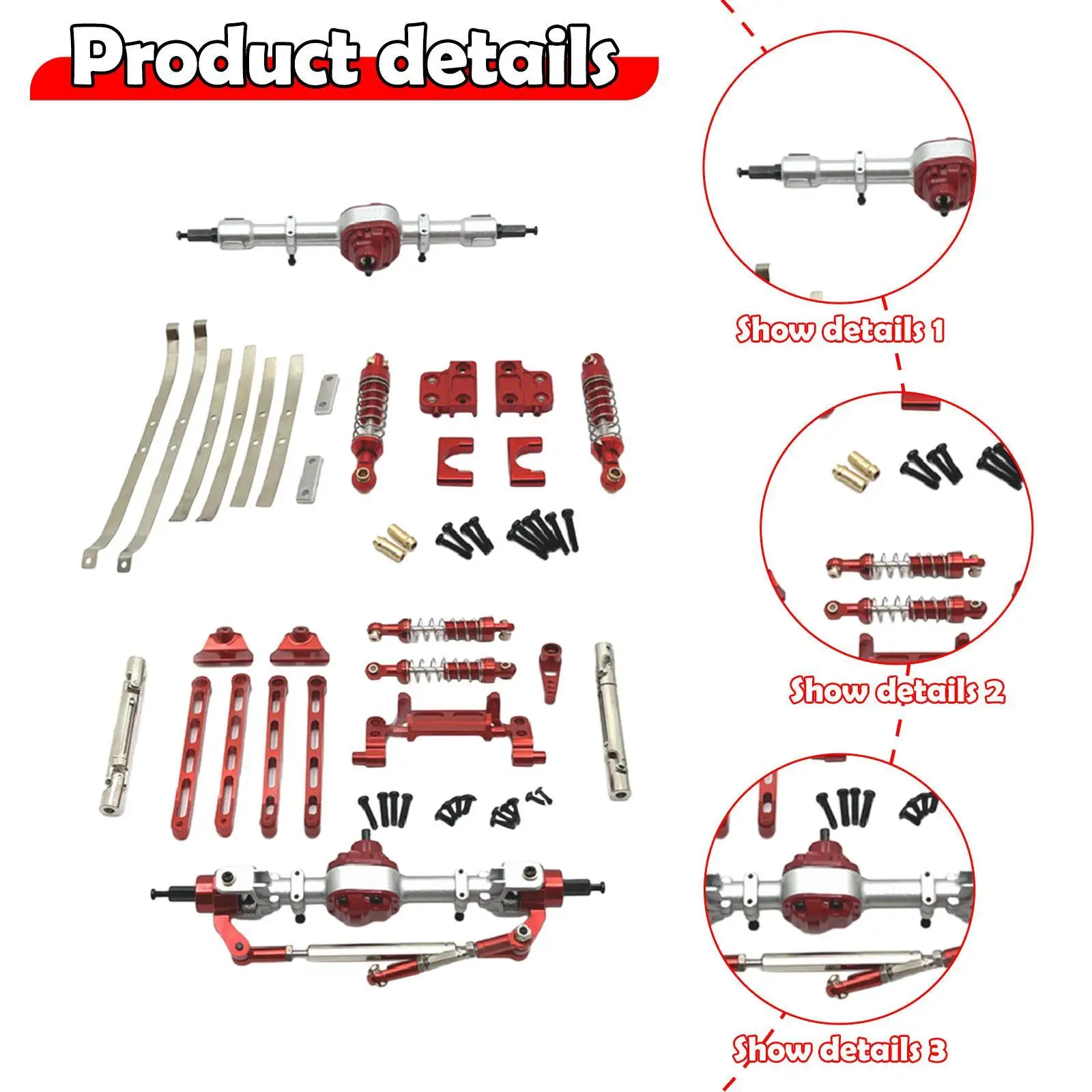 Część do tuningu samochodu RC, modyfikowane podwozie, łatwa instalacja, przód i tył.