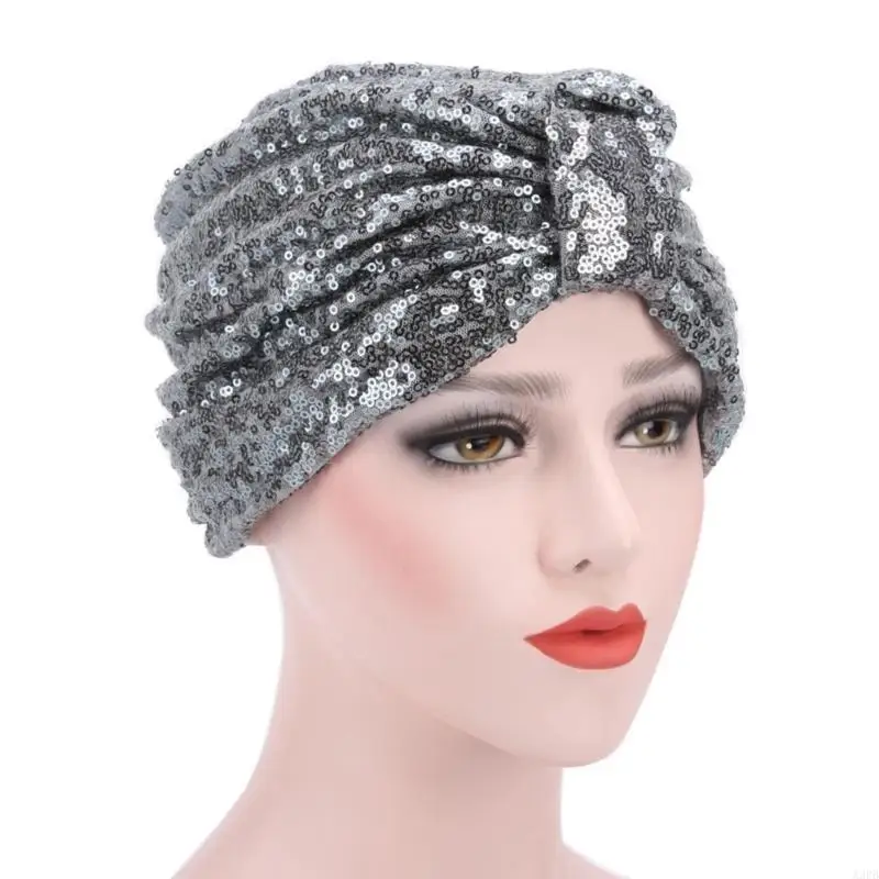 

Sequined Headscarf Encrusted Hat for Outdoor Party Photo Props Hijab for Women