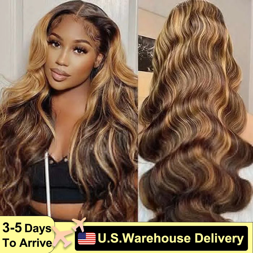 Hoogtepunt Menselijk Haar Pruiken 38 Inch Gekleurde Body Wave Kant Voor Pruik Voor Vrouwen Braziliaanse Pre Geplukt 13x4 transparant Haar Pruiken