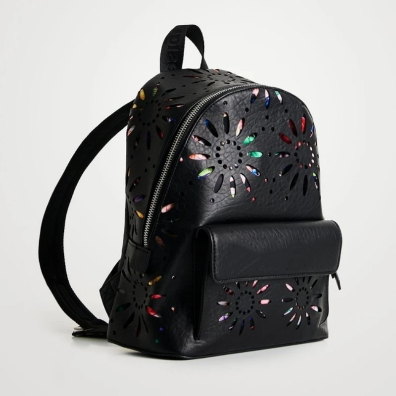 Borsa di Design Semplice e Alla Moda, Zaino da Viaggio Nero con Opzione Tracolla