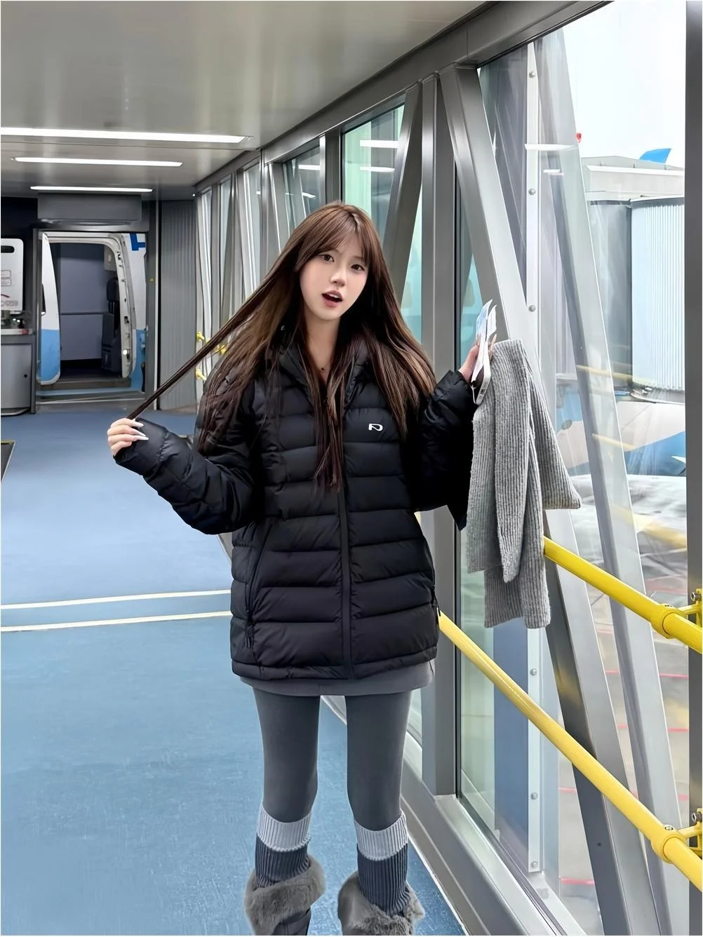

Vintage Patchwork Cotton Jacket Women's Warm Bread Style Casual All-Match Coat Thickened Winter Outerwear Zipper Closure