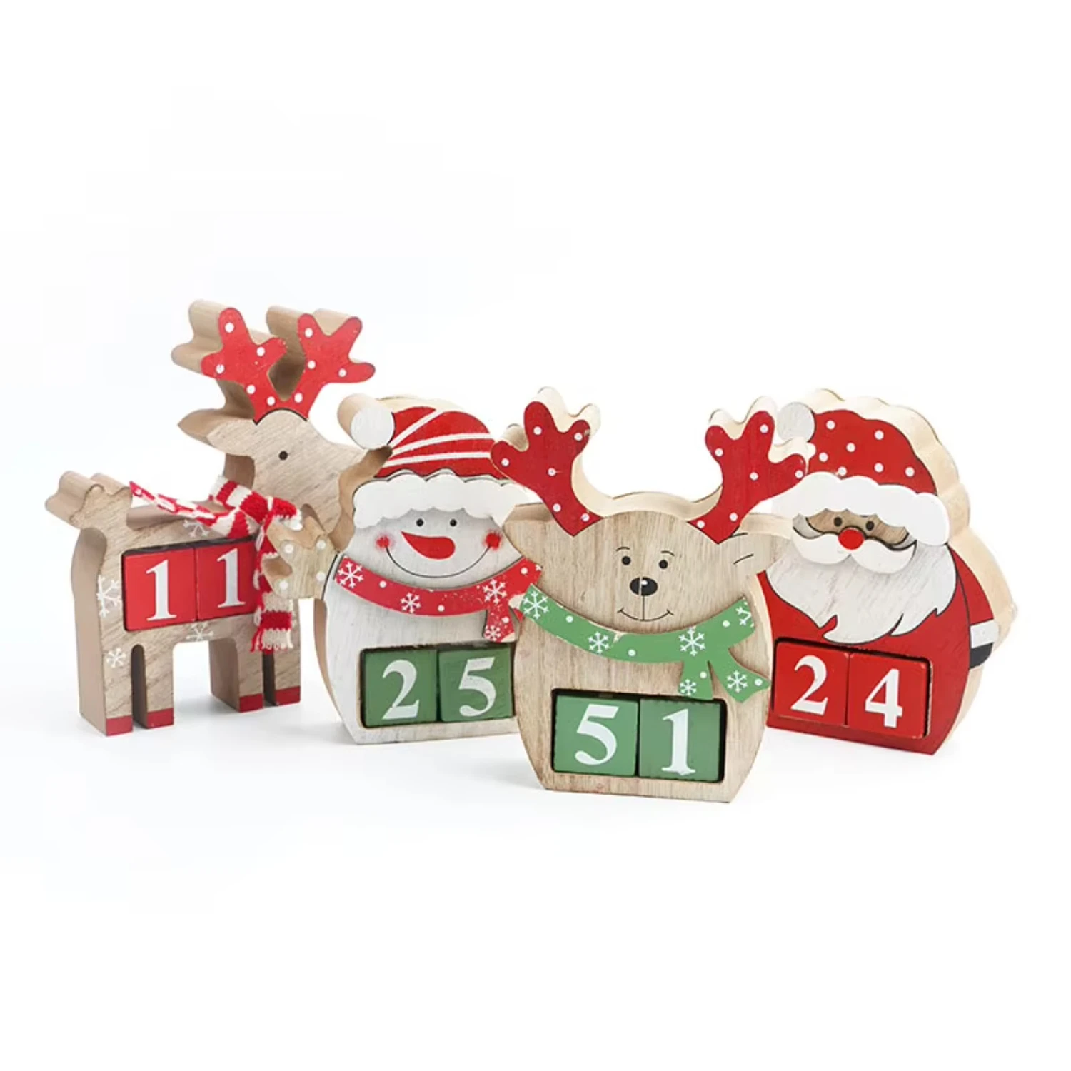 New Year Wooden Ornaments Calendar Countdown Wooden Decoration Christmas Wooden Toys Tabletop Decor Butterfly decoration Tree