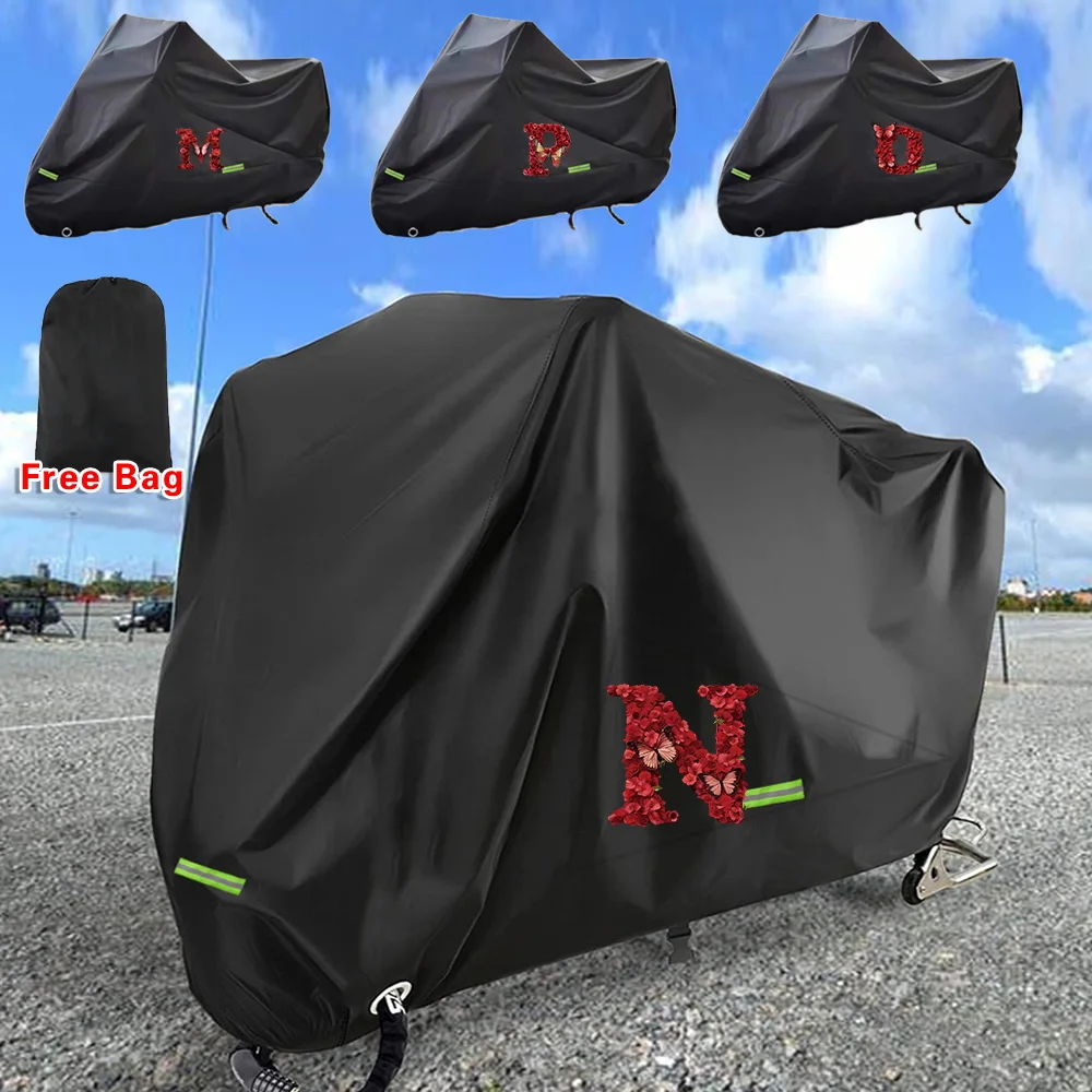 Electric Motorcycle Covers Motorbike  All Season Outdoor UV Protector Cover M-3XL Portable Waterproof Dustproof Red Rose Series