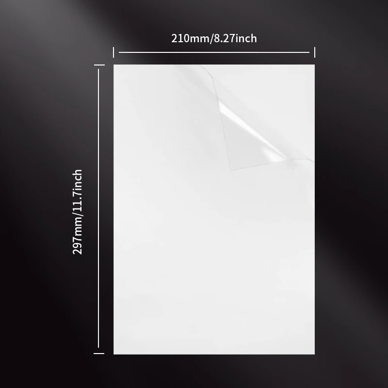 A4 10/50 個 5MIC 100% 透明自己粘着紙ビニールステッカー紙レーザー印刷用防水スクラッチプルーフティアオフ。