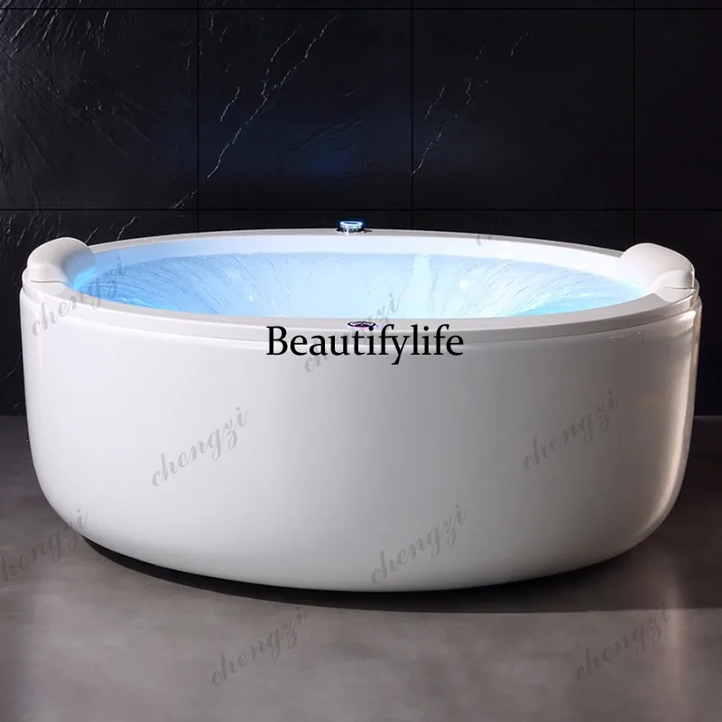 S178 acrylic hotel freestanding round surf massage constant temperature deep bubble smart bathtub bath bucket