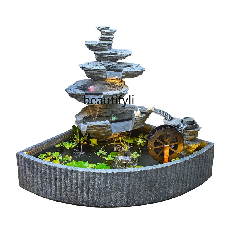 Rockery Flowing Water Fountain Company Floor Decoration Ornament Outdoor Garden Landscape Arrangement Fish Pool