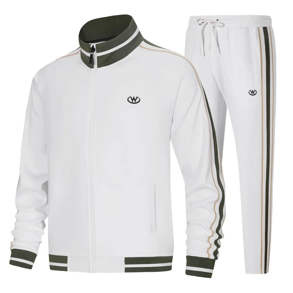 Men\'s 80S Track Suits Sets Vintage Hip Hop Long Sleeve Full-Zip Sweatsuit Active Jackets Pants 2 Piece Outfits Halloween Party