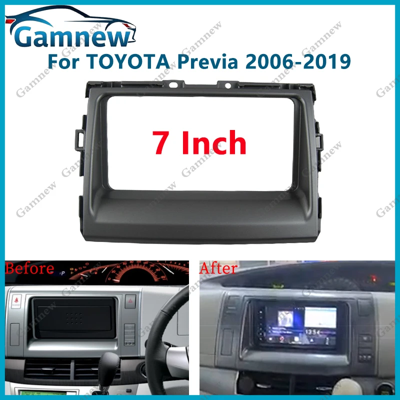 Panel de Radio Fascia para coche 2DIN de 7 pulgadas para Toyota Previa 2006-2019 Tarago 2007-2016 Estima 2006 Kit de marco instalar placa frontal de Facia