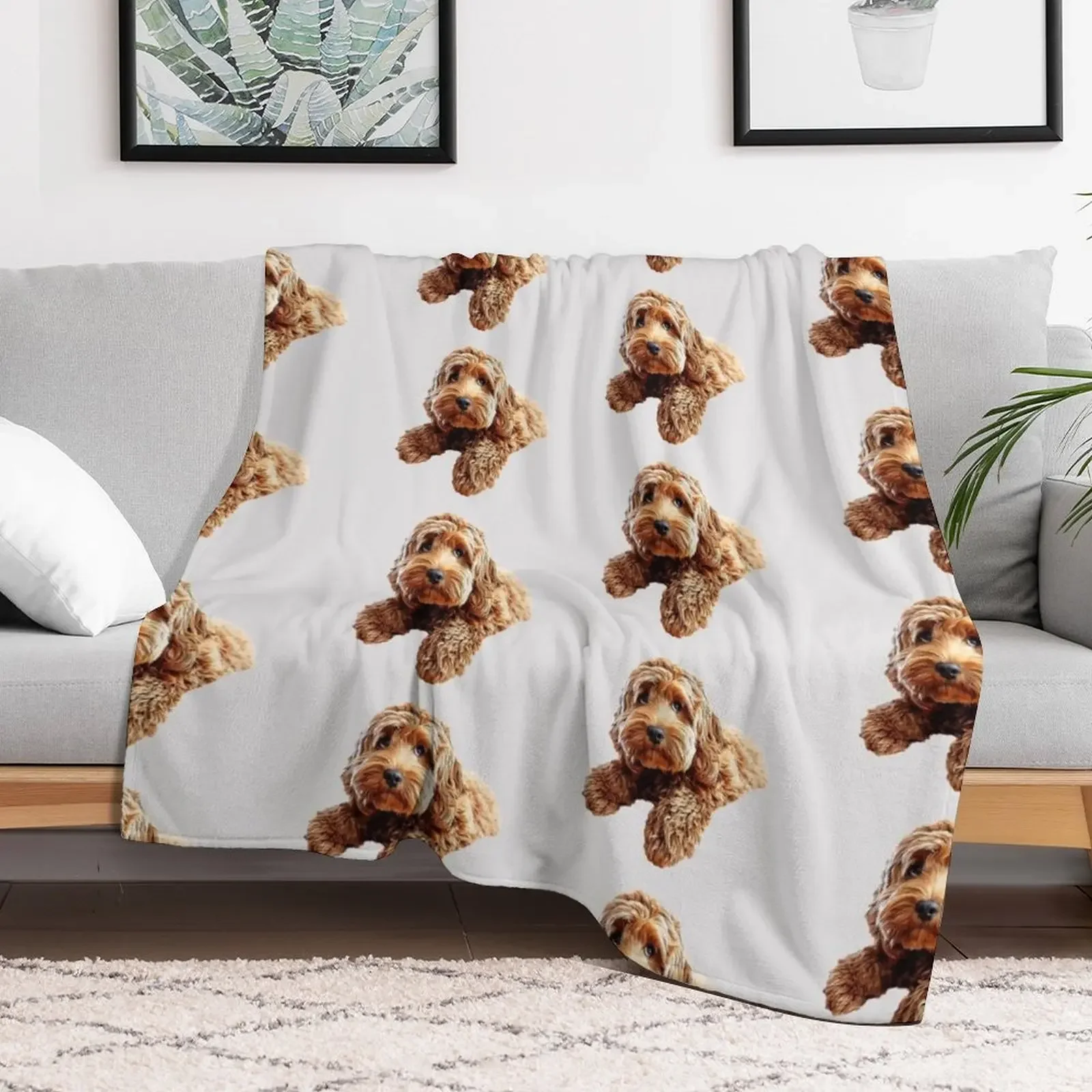 Doodle Cockerpoo Cockapoo Spoodle Cute Puppy Dog Throw Blanket Blankets For Bed Beach Cute Luxury Thicken Blankets