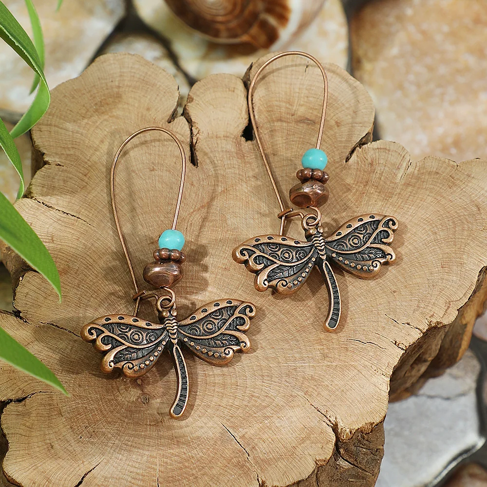 Vintage ethnische geometrische braune Tropfenohrringe für Frauen, elegante Persönlichkeit, Urlaub, lässig, täglich, Ohrringe, Boho-Schmuck – Detail 19