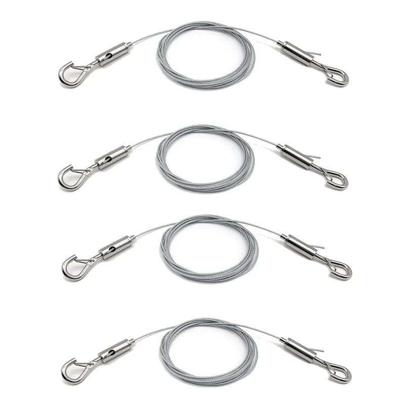 B-Est 4 Pack Adjustable Picture Hanging Wire Heavy Duty Supports 50 Lbs Hanging Hardware, 2M X 1.5Mm Stainless Steel Wire Rope