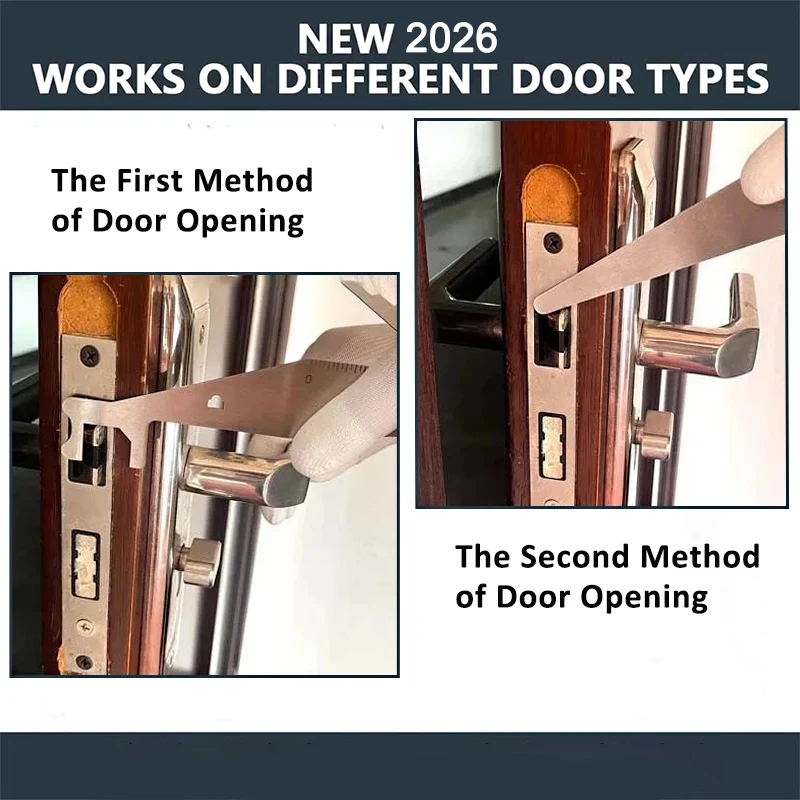 Multi-Purpose Lever Tool Stainless Steel Durable Locksmith Tool Mini Portable Pry Bar Hand Tool for Firefighter/Police