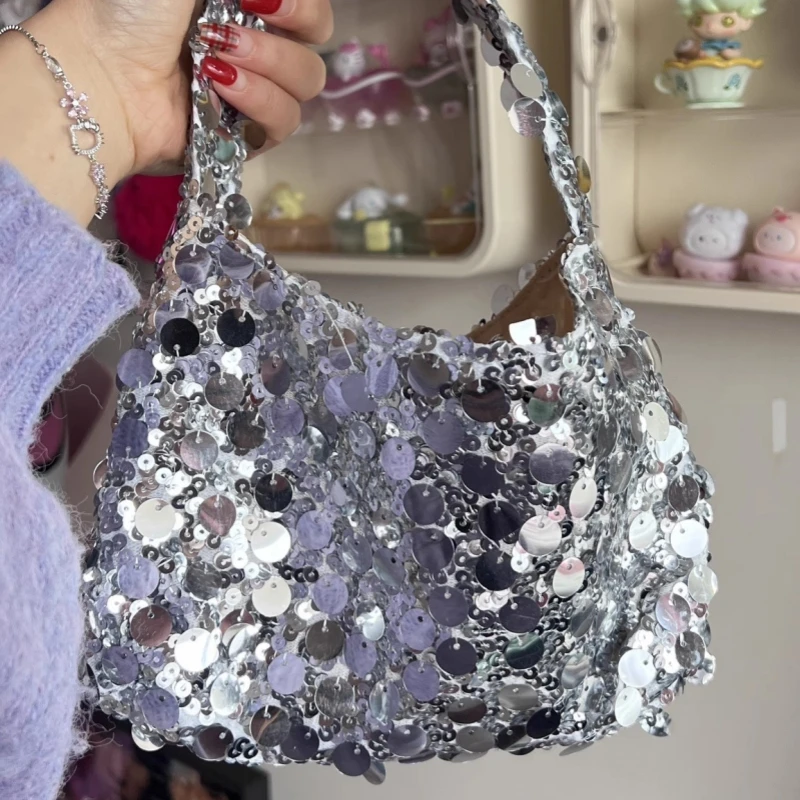 

2025 блестящая женская сумка с пайетками, платья для выпускного вечера для леди, блестящие Y2K, дизайнерская вечеринка, сумка New Moon, Bolsos, свадебные принадлежности, клатчи
