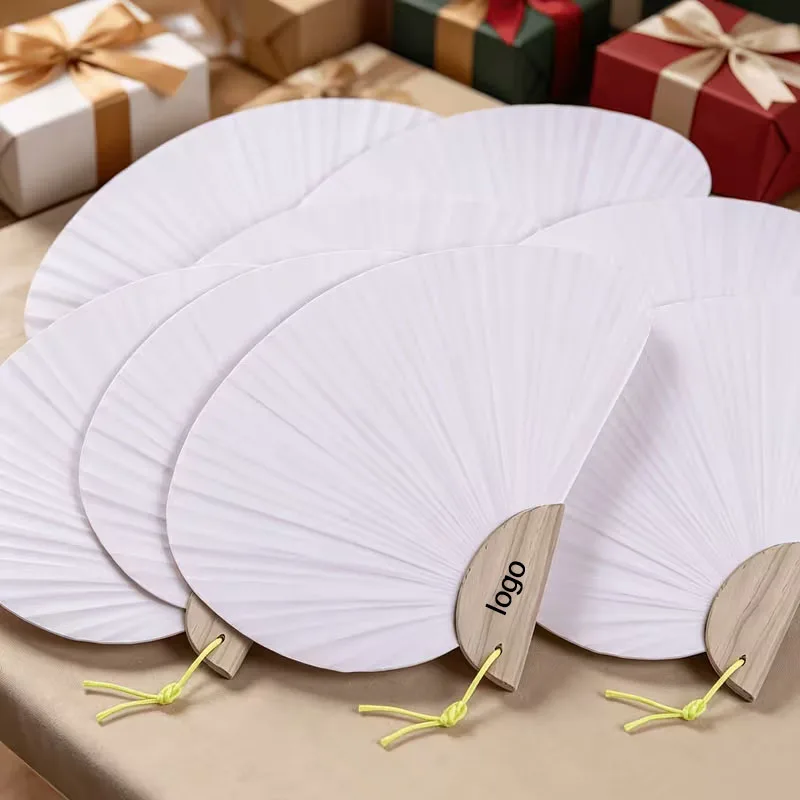 Customized Services: Provide Customized Engraved Wooden Handles, Plain White Paper Fans, and Bulk Products We Offer Custom Paper Fans That Can Be Laser-Engraved with Personalized Text, Which Are Perfect as Decorative Hand-Held Fans for Wedding Favors, Guest Gifts, Bridal Showers, Birthday Celebrations, Outdoor Ceremonies, and as Friendship Tokens. Especially Suitable for Outdoor Beach Ceremonies and Holiday Decorations, (Fan Hanging Ropes in Random Colors)