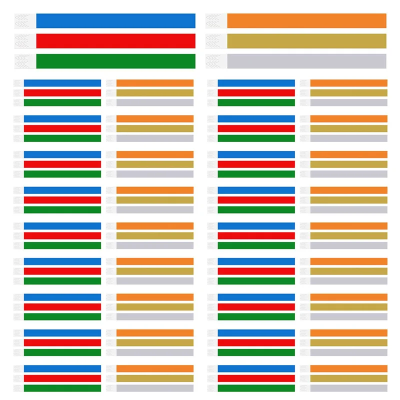 A72Z 2400 PCS Neon Colored Wristbands For Events, Synthetic Paper Waterproof Lightweight Activity Identification Wristbands