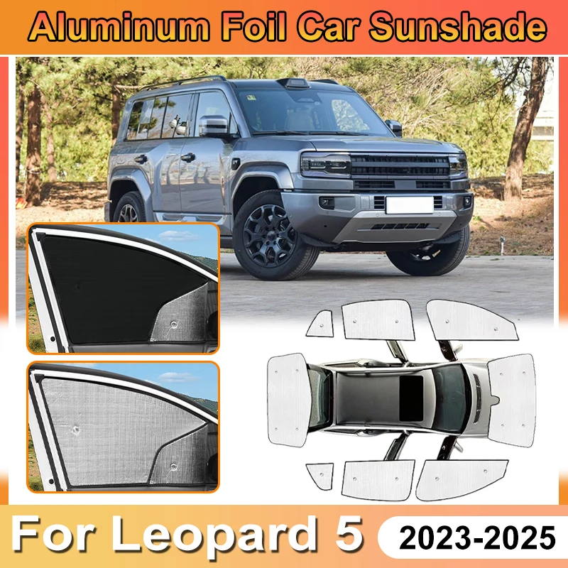 

For Leopard 5 Accessories Denza B5 Fangchengbao Bao 5 Car Aluminum Foil Windshield Sun Shades 2023 2024 2025 Covers UV Protector