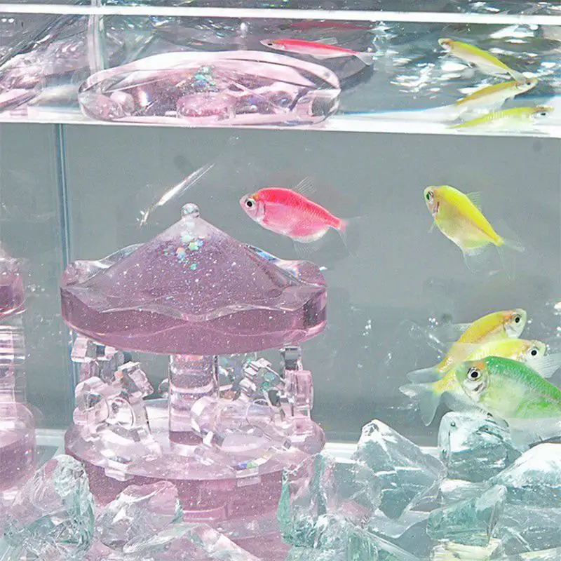 Fish Decorations For Tank Fish Tank Carousel Decoration Ornament Aquarium Miniature Decoration For Fish Tank Landscaping