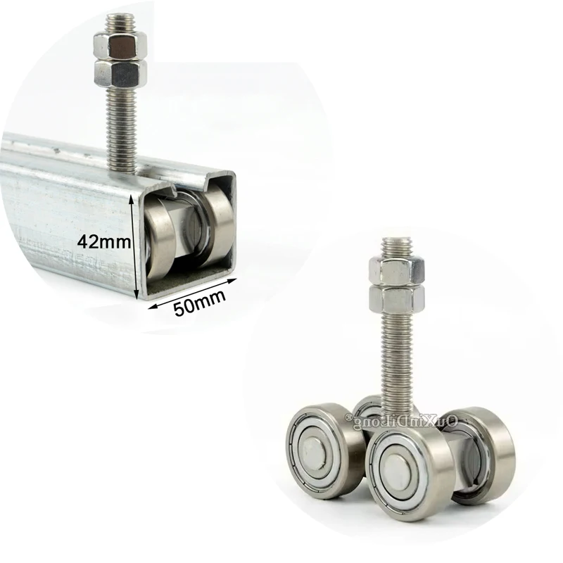 

10PCS Stainless Steel Heavy Duty Sliding Door Rollers Industrial Hanging Track Wheels Pulleys Loading 400KG