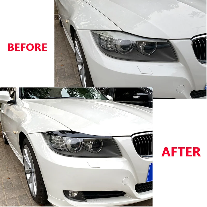 For BMW Accessories 3 Series E90 E91 320i 330i Headlight Eyebrows Eyelid 2005 2006 2007 2008 2009 2010 2011 Sedan / Touring