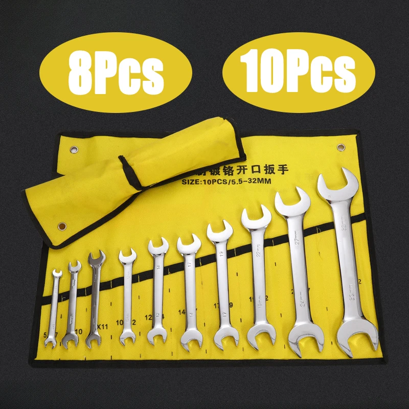 1Set Multifunctional Open End Wrench Double-head Fixed Open End Wrench Home Garage Car Repair Tool Standard Gear Wrench Nut Tool