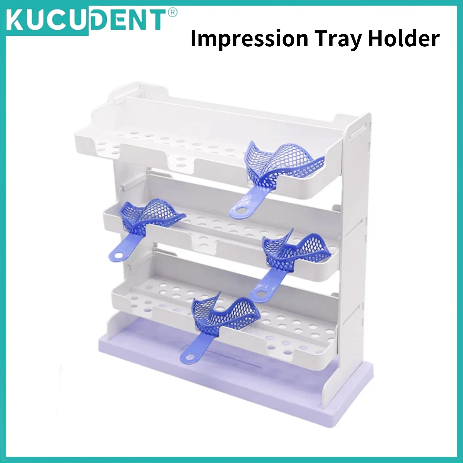 Dental Implant Tray Frame Plaster Stand Plastic Impression Tray Holder Removable Denture Bracket Teeth Tray Storage Box Lab Tool