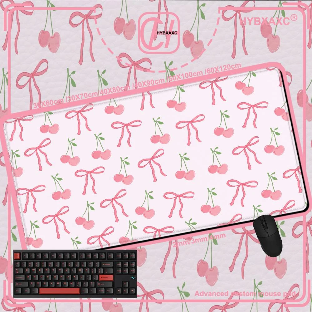 Floral Bow Flower Mouse Pad Non-slip Locking Edge DeskMat PC Laptop Accessories Rubber Office Keyboard Large HYBXAXC XXL Carpet