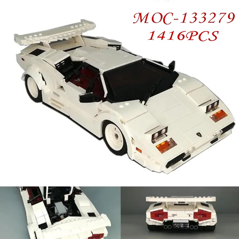 Super Sports Car Building Blocks Modelo, Auto-Locking, Educação Brinquedo, Aniversário, Presente de Natal, Ornamentos, MOC-133279, 1416 pcs