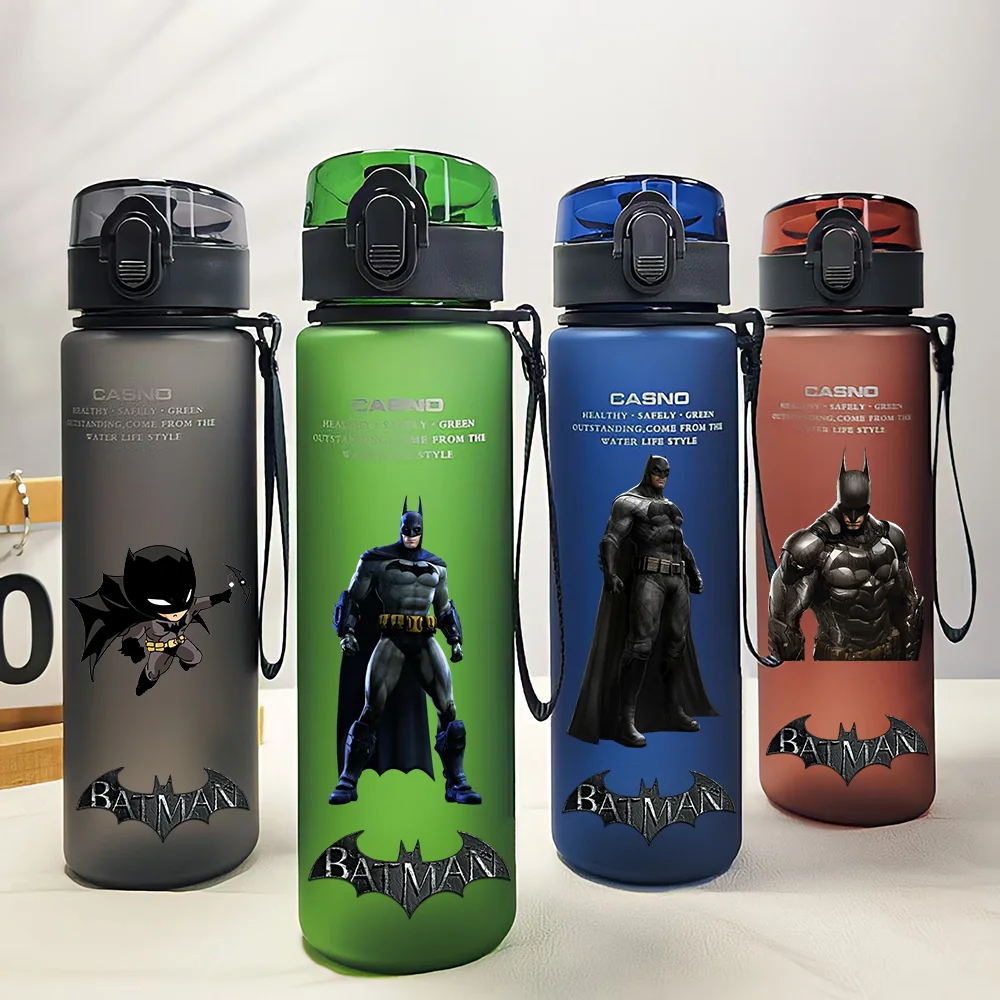 Batman Superhero 560ML Safe Odorless Portable Sports Water Cup for Outdoor Camping Large Capacity Water Bottle Bruce Wayne Gift