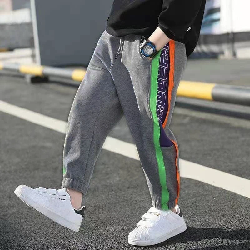 Jungenhosen Frühling Koreanischer Stil Lässige Weite Passform Kinderhosen Streetwear Trendige Jogger Hip-Hop Sport-Sweathosen Bestseller