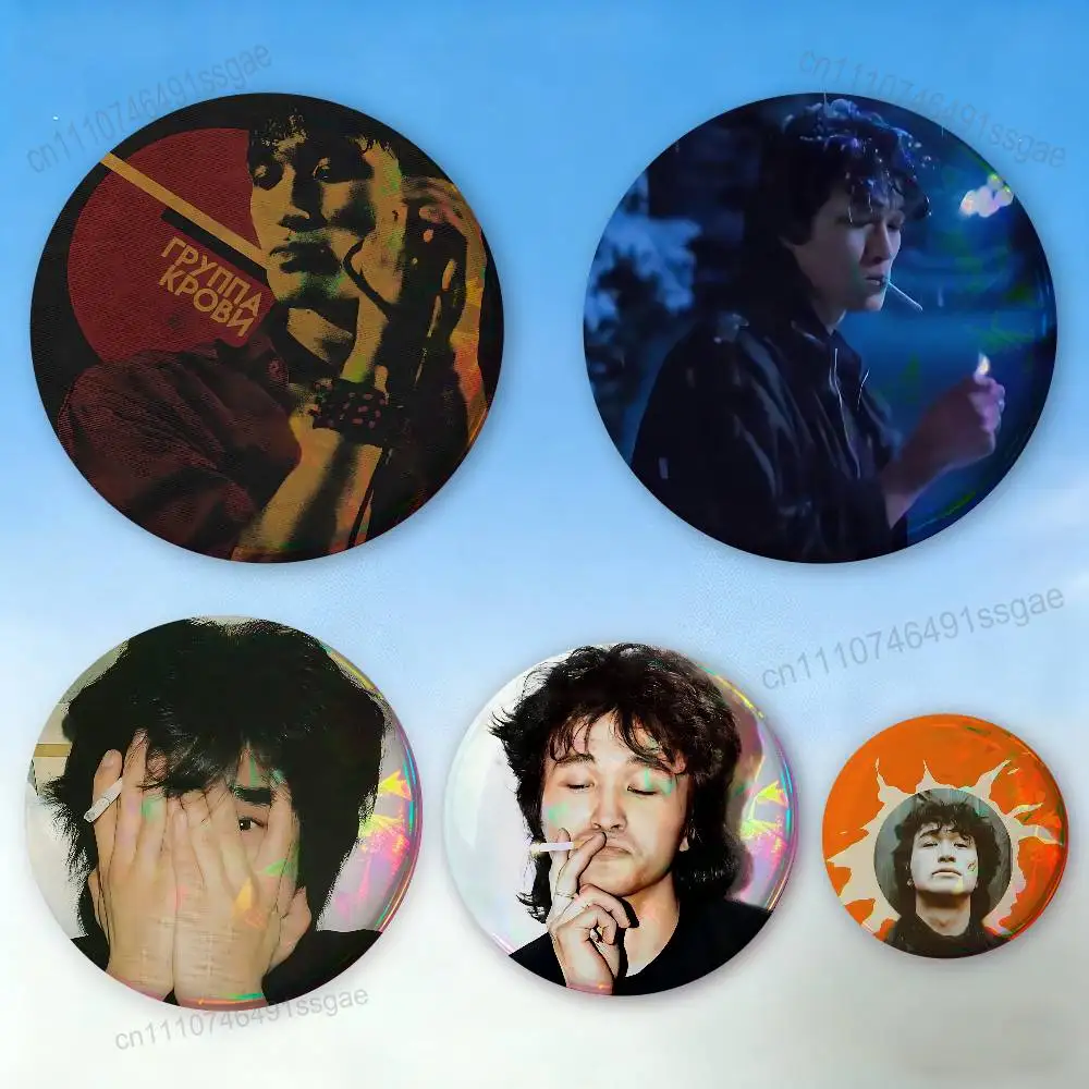 

Band K-Kino V-Viktor Tsoi Badges Personalized Handmade Round Brooches Pins Accessory 25mm 75mm 44mm 58mm 32mm