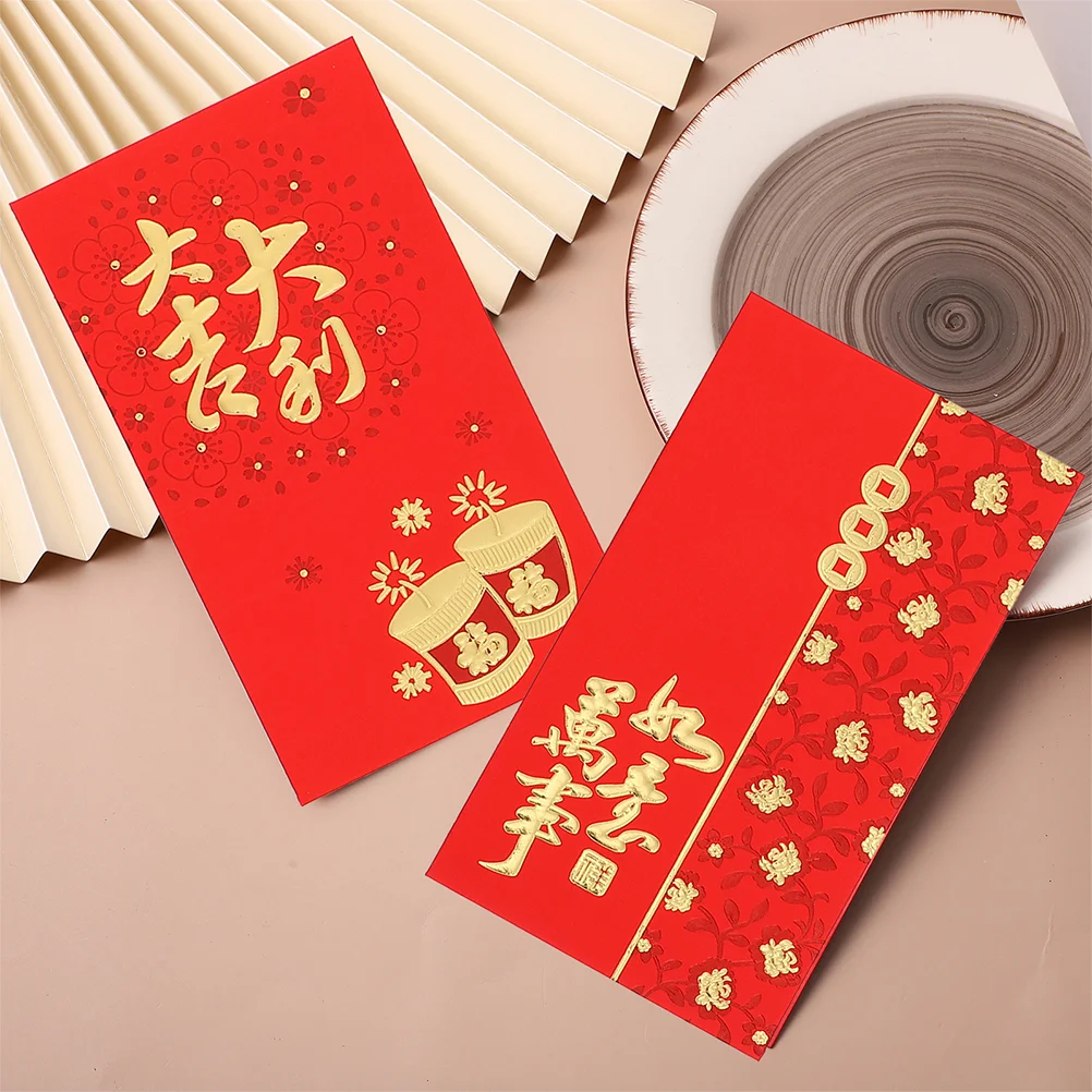 

60 Pcs Red Envelope Bag Monetary Gift New Year Pockets Serpentine Surprise 2022 Packets Paper Envelopes for Chinese