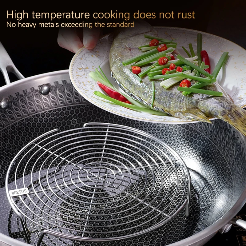 1Pc Stainless Steel Steamer Rack Multifunction Pot Steaming Tray Dumplings Eggs Grill Stand Kitchen Tableware Cooking Stand