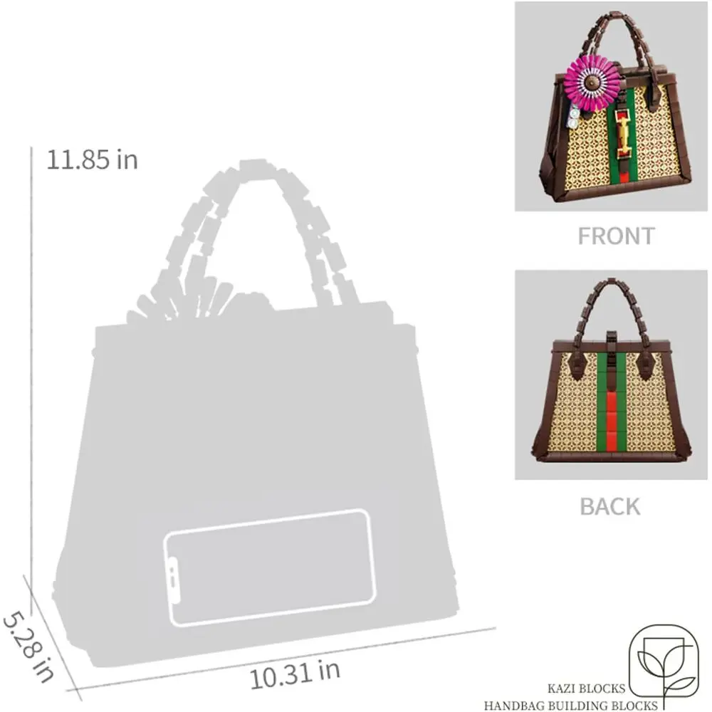 สร้างชุดกระเป๋าถือของคุณเอง โมเดลบล็อกสร้างสรรค์สำหรับผู้หญิง ของขวัญที่สมบูรณ์แบบสำหรับวันครบรอบ วันวาเลนไทน์ วันแม่ และวันคริสต์มาส