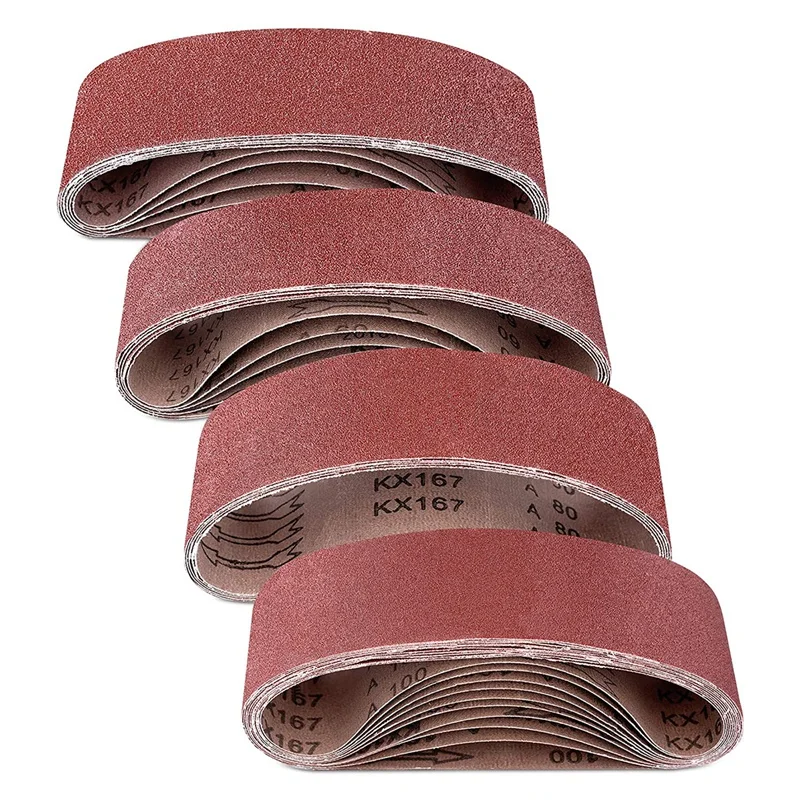 

25Pcs Belt Sander Sandpaper 3 X 21 Inch Sanding Belts Aluminum Oxide Sanding Belts (40 60 80 10 Grits ) For Belt Sander