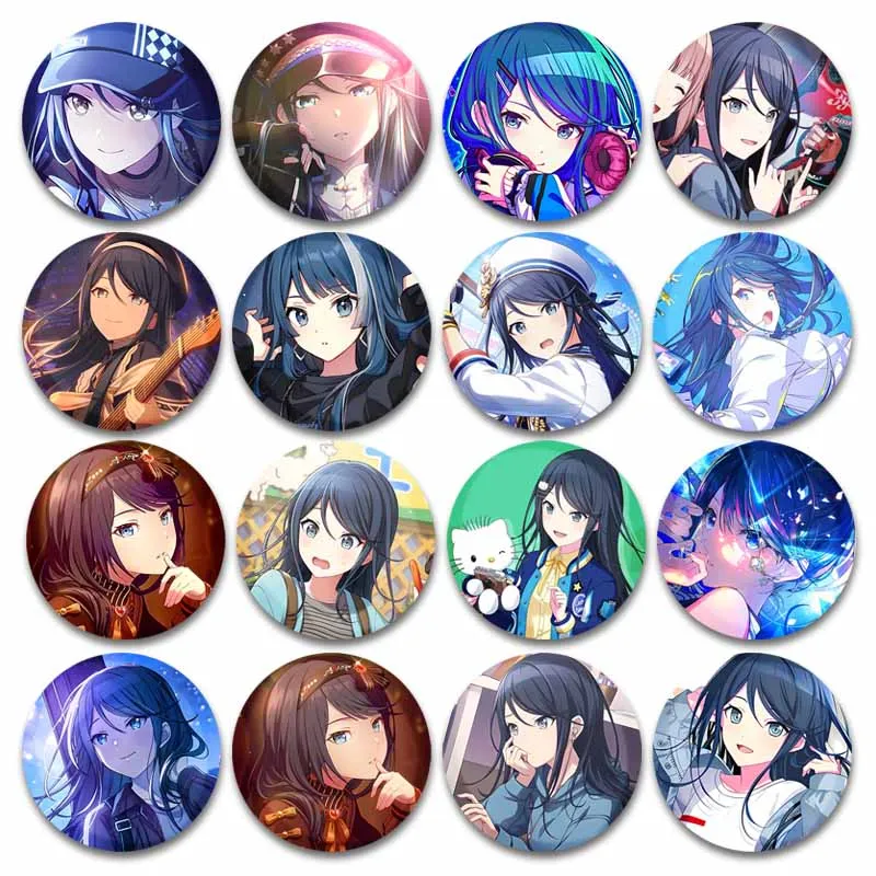 Cute Anime Hoshino Ichika Brooch Pin Leo/Need 50mm Tinplate Round Badge Project SEKAI Button Pins Backpack Clothes Accessories