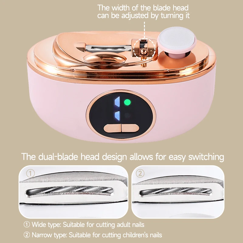 Coupe-ongles électrique 2 en 1 avec lumière LED, broyeur automatique pour bébé et adulte, Mini outils de manucure, soins des ongles