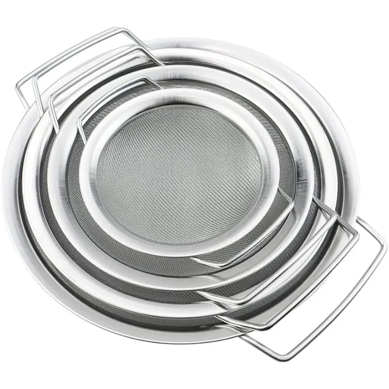 

4 Packs Fine Mesh Paint Strainer 60 Mesh Stainless Steel Paint Filter Emulsion Honey Funnel Filter Paint Bucket Filter Tool