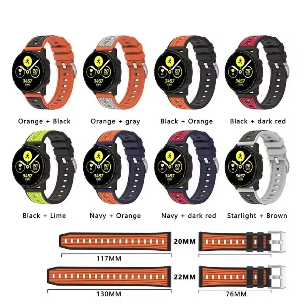 Силиконовый ремешок 22 мм 20 мм для Huawei GT5/GT5 Pro GT4 3 2 42 мм, браслет для Xiaomi Watch 2Pro S4 S3 S2 S1Pro, ремешок для часов Correa