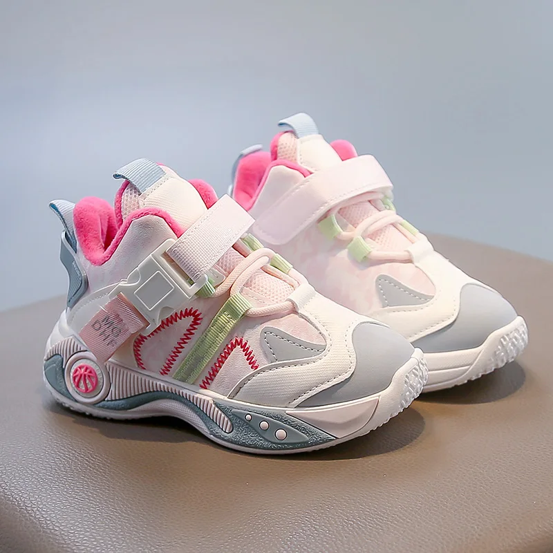 

Winter Sport SHoes For Children PU Leather Outdoor Teenager Kid's Sneakers For Winter Soft Warm Cotton Shoes For Boys Girls