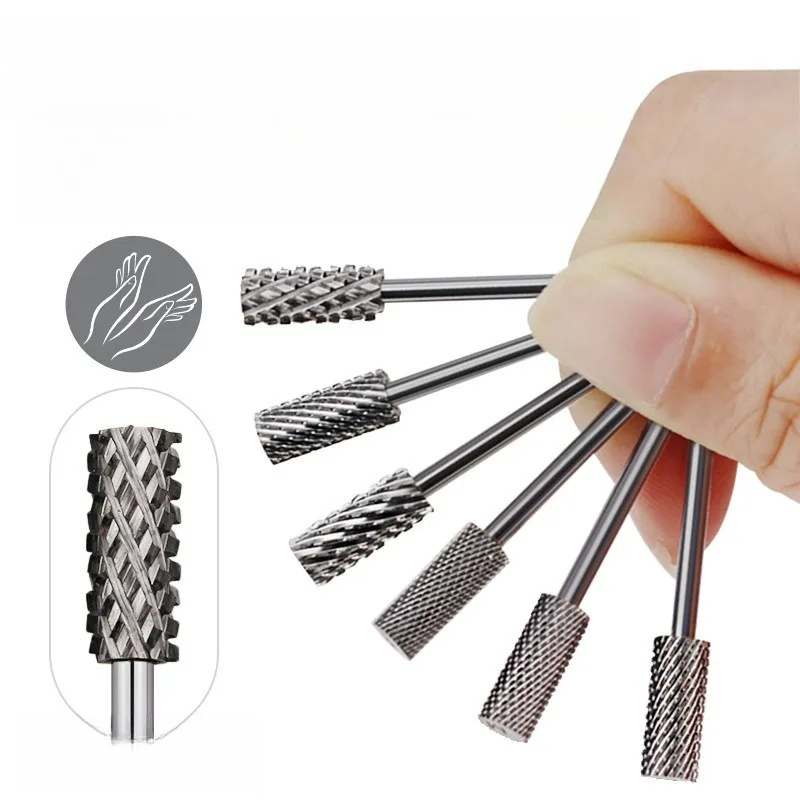 

Твердосплавные фрезы для ногтей, роторные маникюрные фрезы, аксессуары для ногтей, фрезы для удаления геля, инструмент HYTOOS, сверла для ногтей 3/32 дюйма